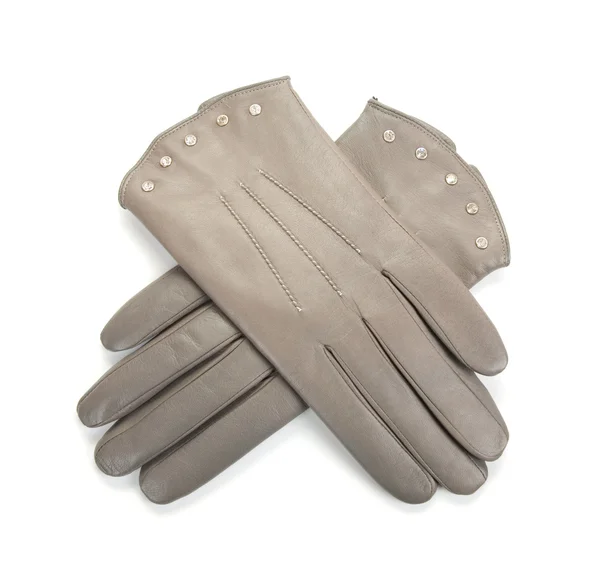 灰色の女性革手袋 — ストック写真