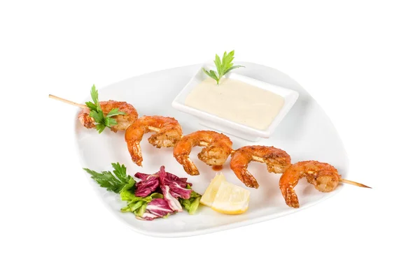 Fried kebab of shrimps — Stock Photo, Image