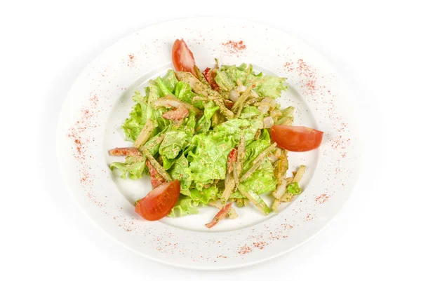 Salad of squid with roast chiken — Stock Photo, Image