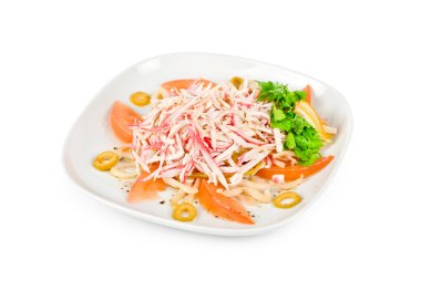 Salad of crab meat clipart