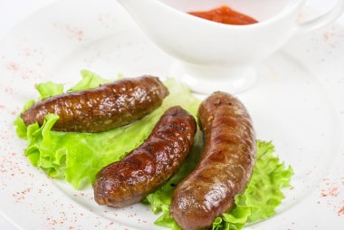 Grilled venison sausage