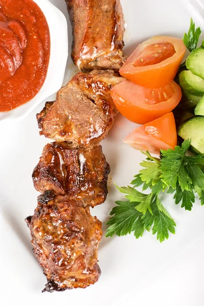 Smažené kebab maso — Stock fotografie