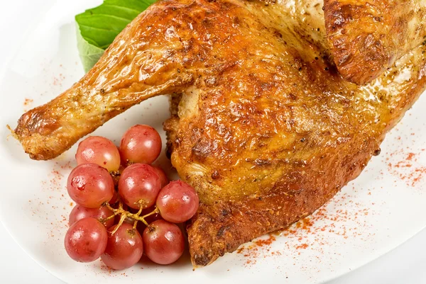 Polovina pečené kuře closeup — Stock fotografie
