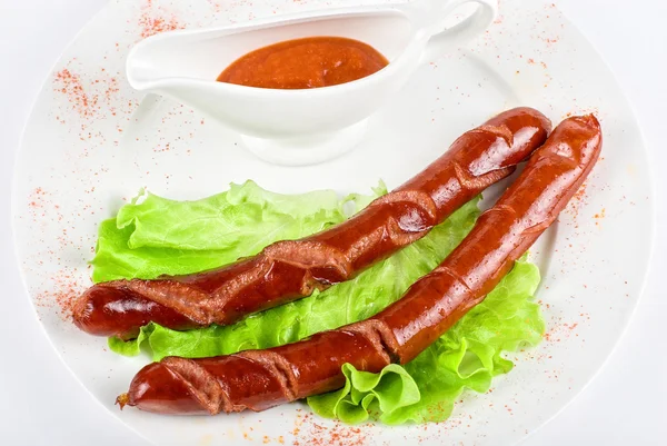 Grilled sausage closeup — Stock Photo, Image