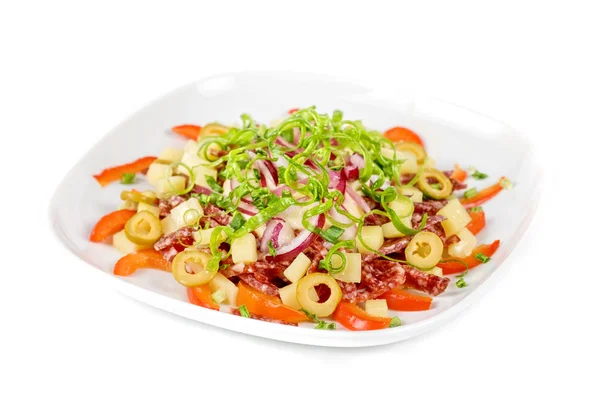 Salami salad — Stock Photo, Image
