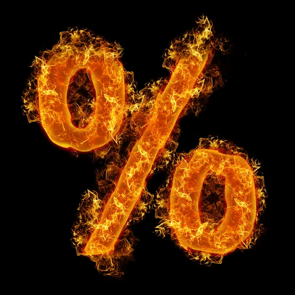 Fire sign Percent — Stock Photo, Image