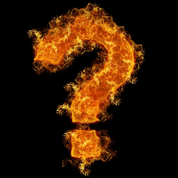 Fire sign query mark — Stock Photo, Image