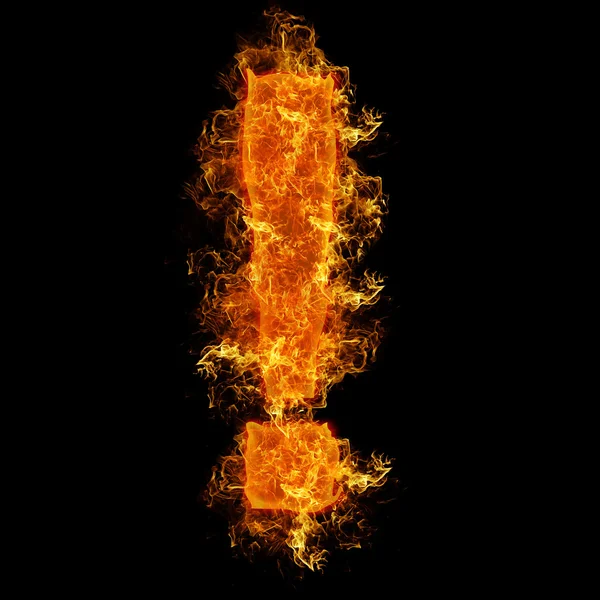 Fire sign query exclamation — Stock Photo, Image