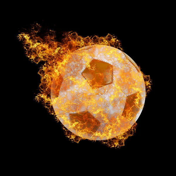 Вогонь футбол м'яч — стокове фото