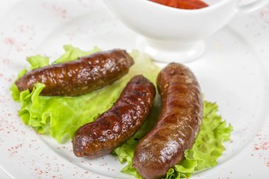 Grilled venison sausage