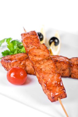 Salmon kebab clipart