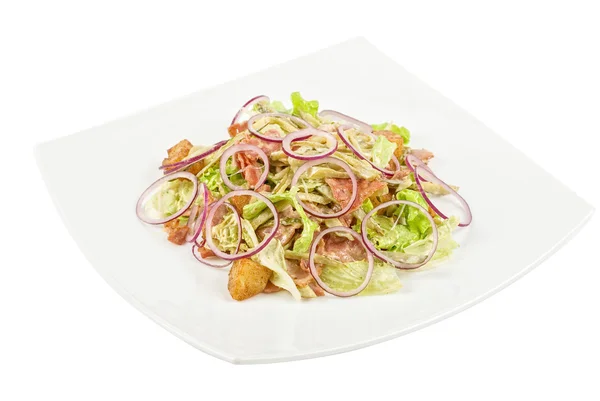 Zwiebelsalat mit gebratenem Gemüse — Stockfoto