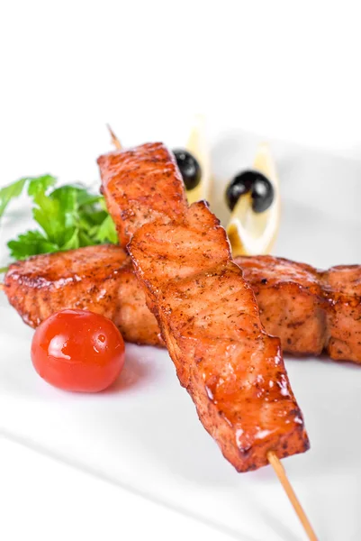 Salmon kebab — Stock Photo, Image