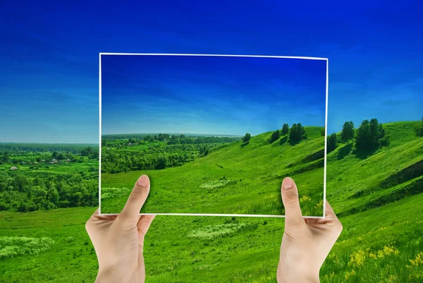 Photo of green field — Stock Photo, Image
