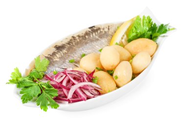 Herring with potato clipart