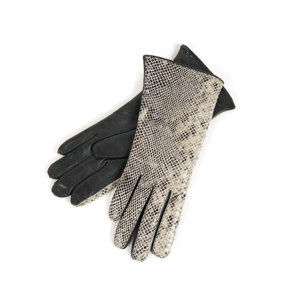 Γκρι Γυναικεία δερμάτινα γάντια — Φωτογραφία Αρχείου