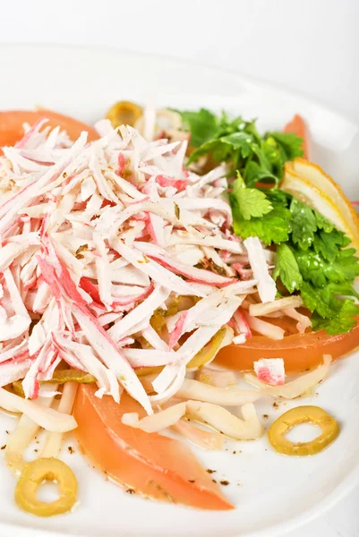 Salat aus Krabbenfleisch — Stockfoto