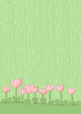 Spring background with pink tulips clipart