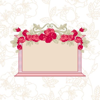 Vintage card with roses clipart