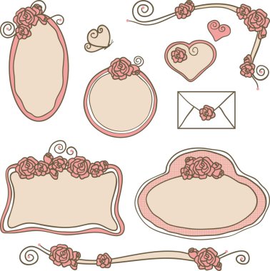 Rose frames and borders clipart