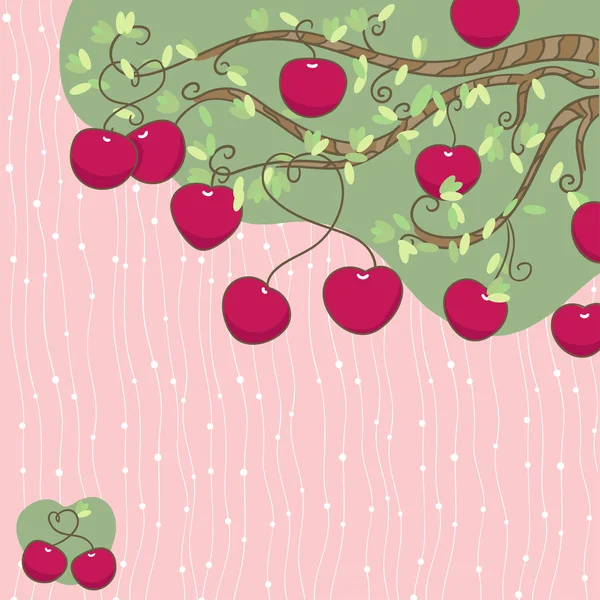 Cherry branch kaart — Stockvector