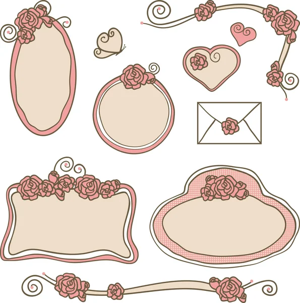 Cadres et bordures roses — Image vectorielle