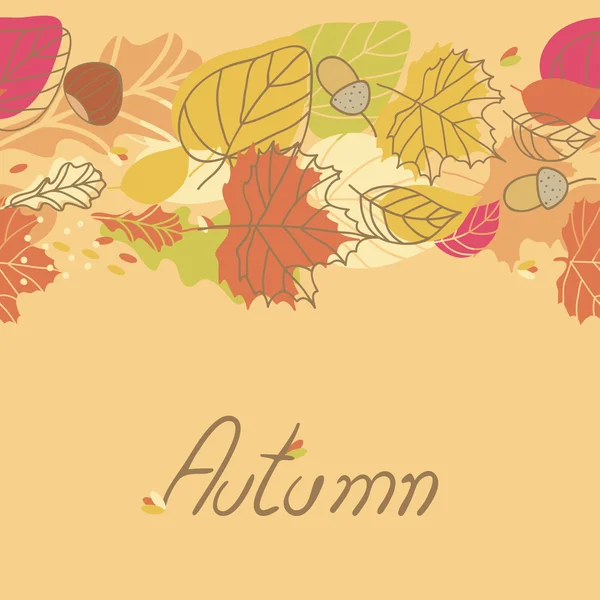 Autumn Seamless Border — Stock Vector
