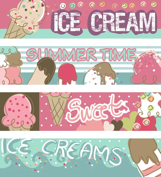 Ice Cream bannerek — Stock Vector