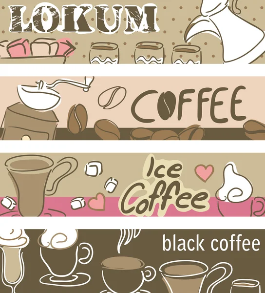 Kávé bannerek — Stock Vector