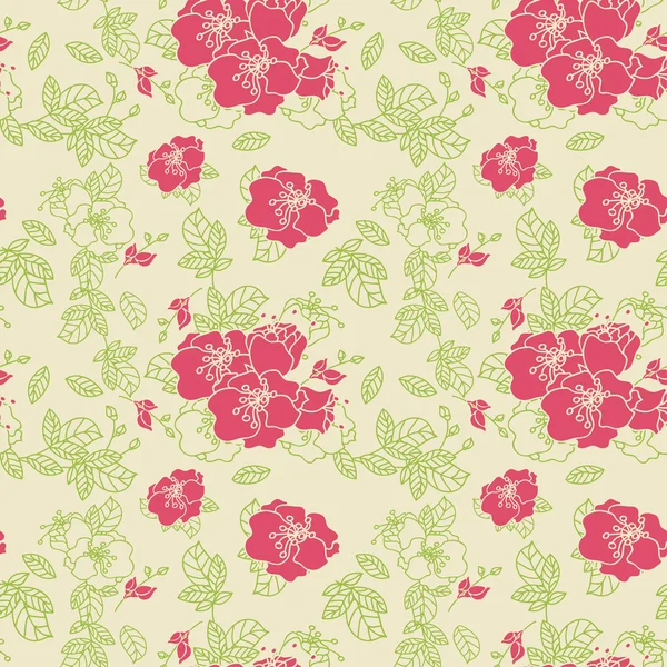 Ligne sans couture Rose Pattern — Image vectorielle