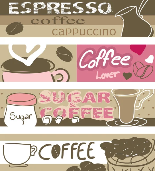 Kaffebanners — Stock vektor