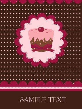 Vintage cupcake design clipart