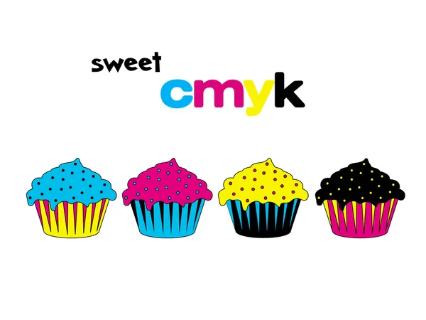 CMYK-cupcake — Stockvector