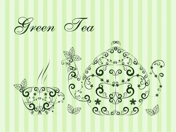 Zelený čaj — Stockový vektor