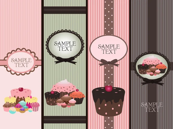 Cupcake bannerek Vektor Grafikák