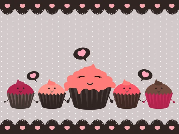Cupcake kärlek — Stock vektor