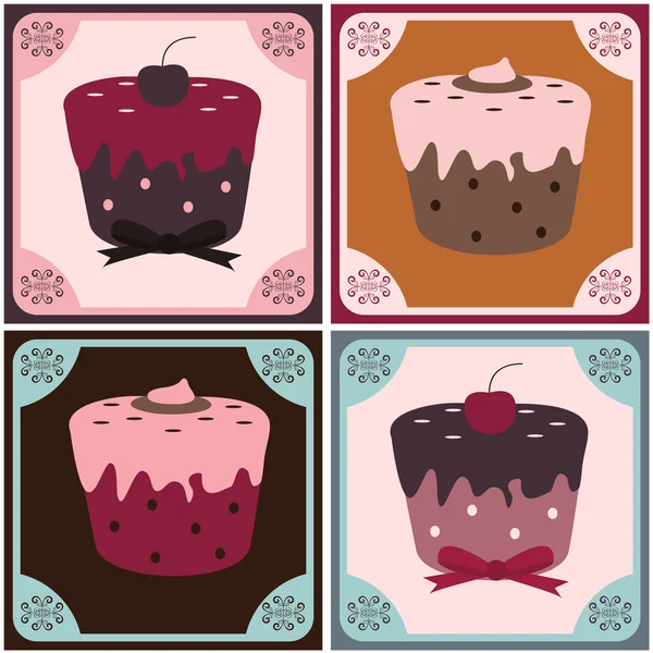 Ensemble de cupcake — Image vectorielle
