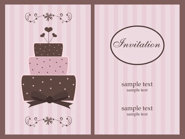 Mignonne invitation avec gâteau — Image vectorielle
