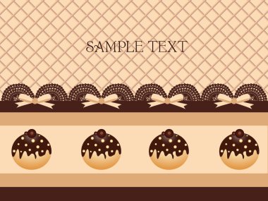 Chocolate cupcake background clipart