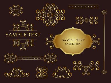 Golden design elements clipart