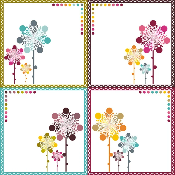 Conjunto de design de cartão de flor — Vetor de Stock