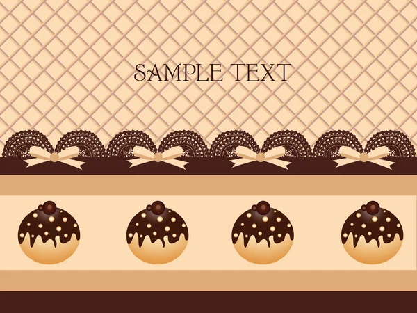 Chocolat fond cupcake — Image vectorielle