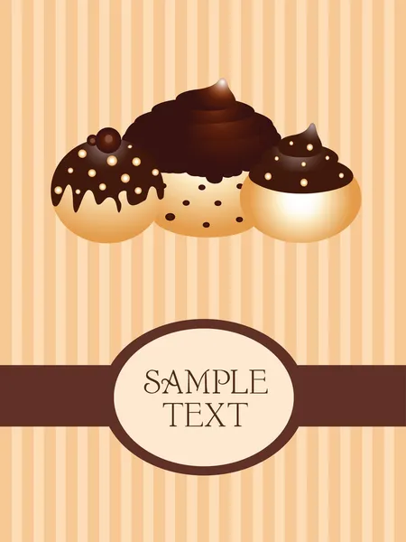 Design cupcake al cioccolato — Vettoriale Stock