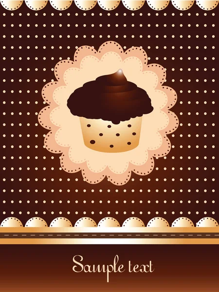 Gestippelde cupcake ontwerp — Stockvector
