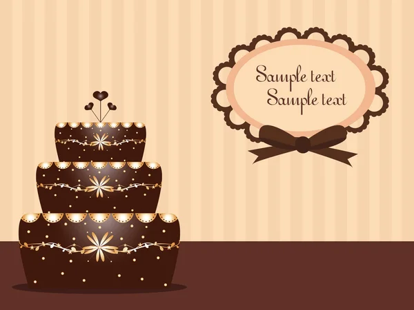 背景与巧克力蛋糕 — 图库矢量图片