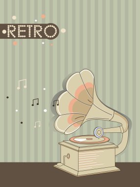 Retro gramophone clipart