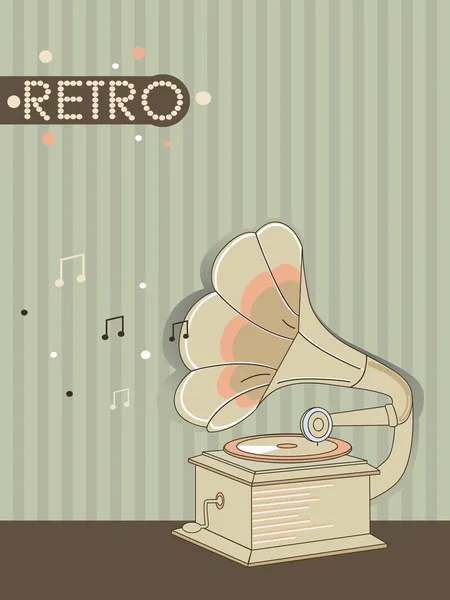 Retro grammofoon — Stockvector