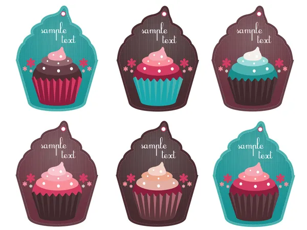 Cupcake Etiketler — Stok Vektör