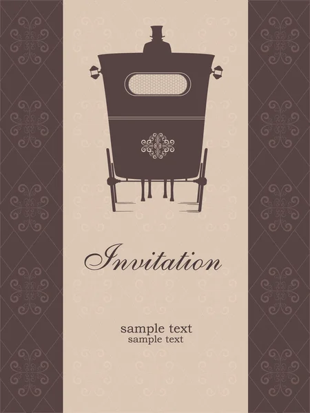 Invitation vintage avec chariot — Image vectorielle
