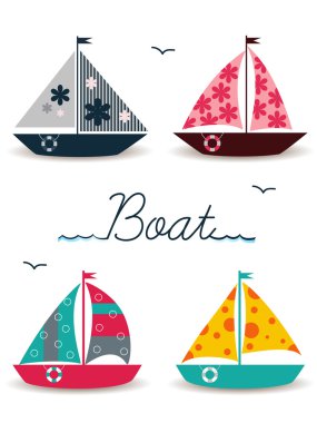 Cartoon boats clipart